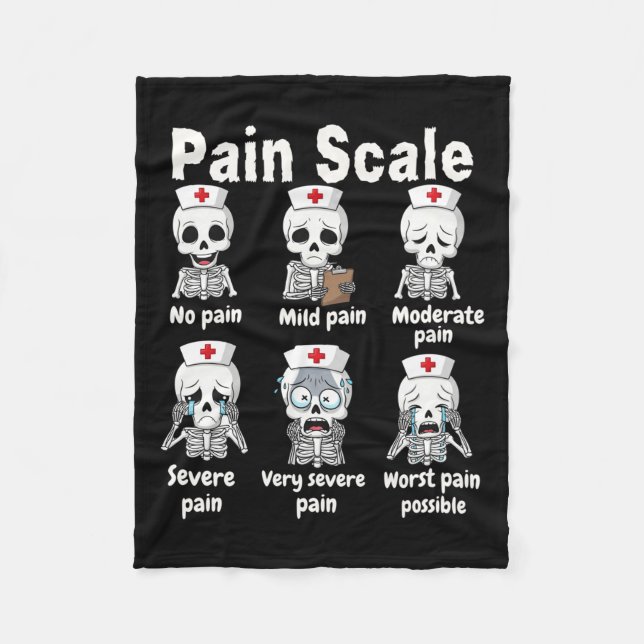 Manta Polar Pain Scale Cute Nurse Skeleton Halloween Trauma Fu (Anverso)