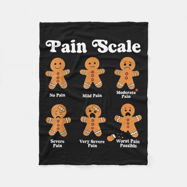 Manta Polar Pain Scale Funny Gingerbread Christmas Nurse Pain  (Anverso)