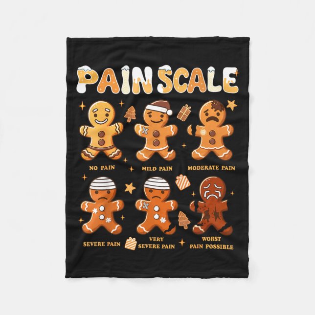 Manta Polar Pain Scale Funny Gingerbread Man Christmas Nurse H (Anverso)