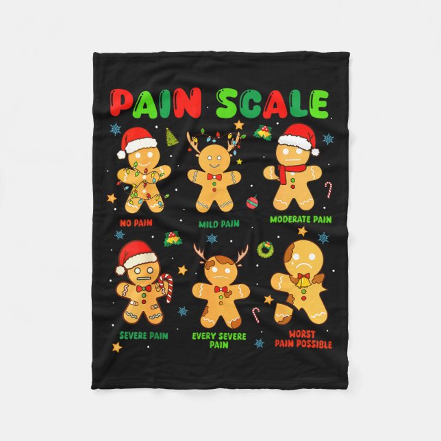 Manta Polar Pain Scale Funny Gingerbread Man Christmas Nurse H (Anverso)
