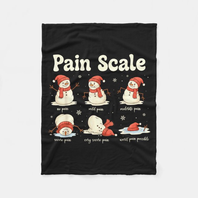 Manta Polar Pain Scale Snowman Funny Nurse Christmas Icu Nurse (Anverso)