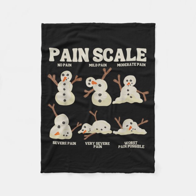 Manta Polar Pain Scale Snowman Nurse Christmas Xmas Snow Pajam (Anverso)