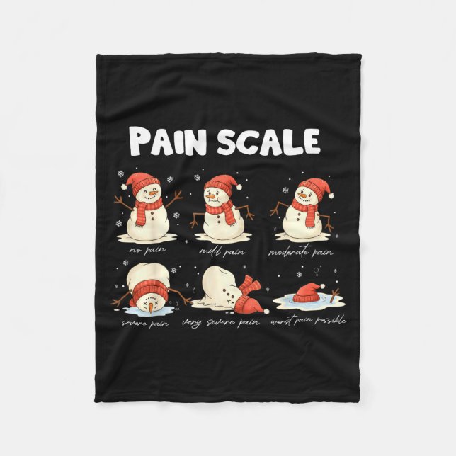 Manta Polar Pain Scale Snowman Nurse Christmas Xmas Snow Pajam (Anverso)