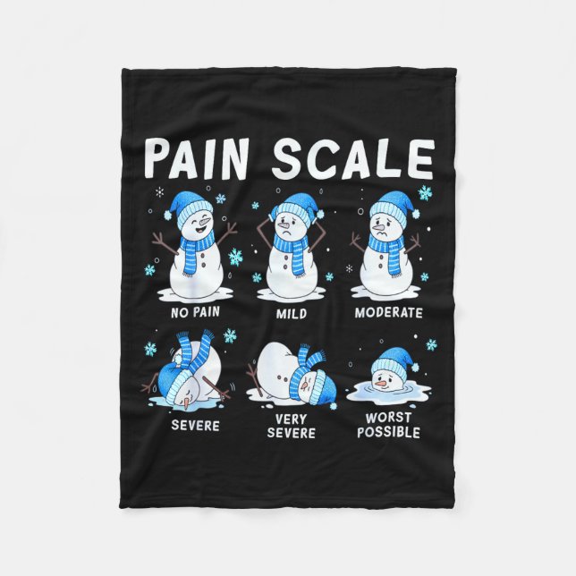Manta Polar Pain Scale Snowman Nurse Christmas Xmas Snow Pajam (Anverso)