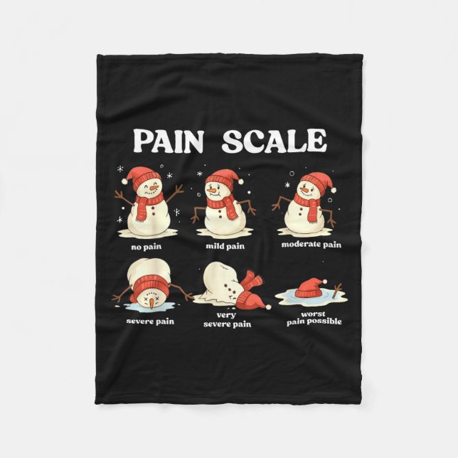 Manta Polar Pain Scale Snowman Nurse Christmas Xmas Snow Pajam (Anverso)