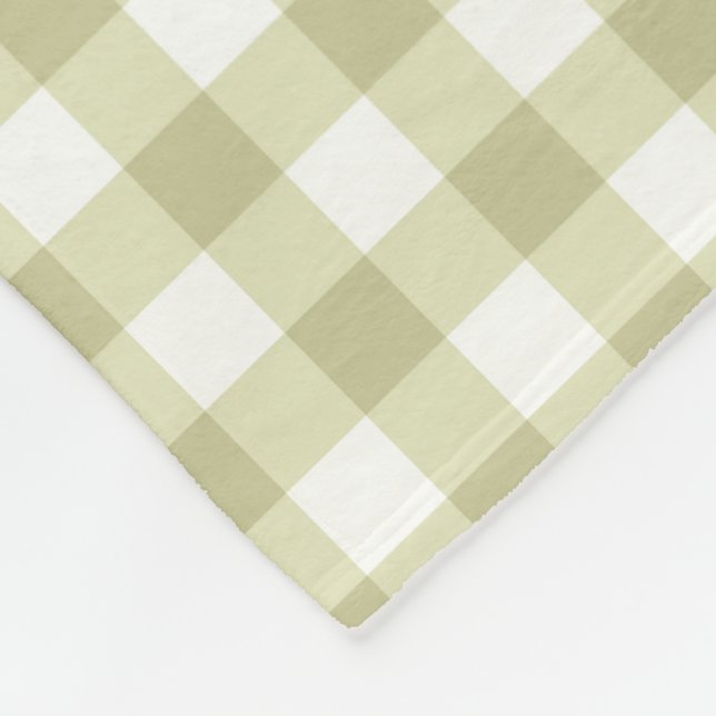 Manta Polar País francés Meadow Gingham - cigala verde sabia. (Esquina)