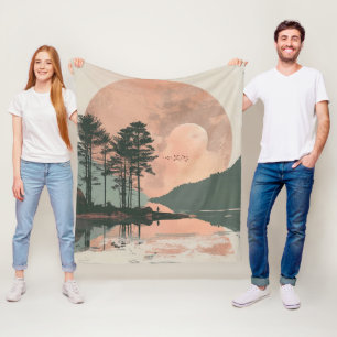 Manta Polar Paisaje abstracto de Boho (1)