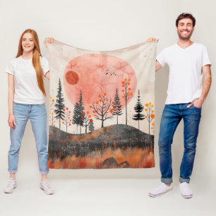 Manta Polar Paisaje abstracto de Boho (13)