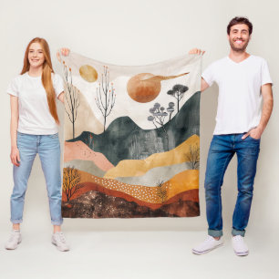 Manta Polar Paisaje abstracto de Boho (15)