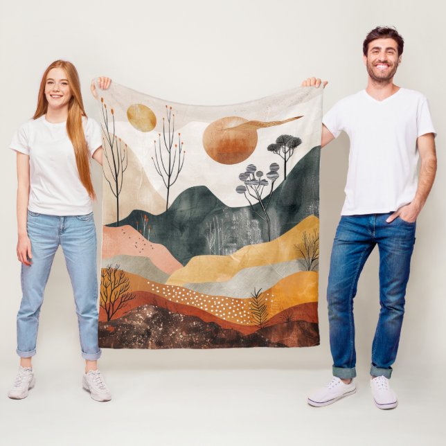 Manta Polar Paisaje abstracto de Boho (15) (In situ)