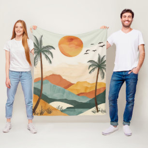 Manta Polar Paisaje abstracto de Boho (16)