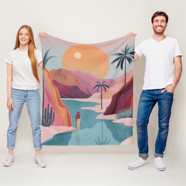 Manta Polar Paisaje abstracto de Boho (18) (In situ)