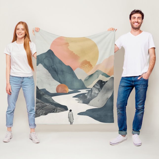 Manta Polar Paisaje abstracto de Boho (2) (In situ)