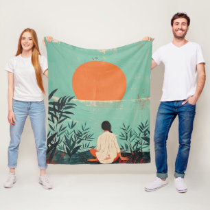 Manta Polar Paisaje abstracto de Boho (22)