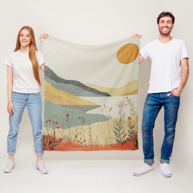 Manta Polar Paisaje abstracto de Boho (25) (In situ)