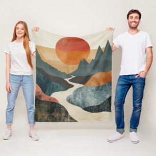 Manta Polar Paisaje abstracto de Boho (5)