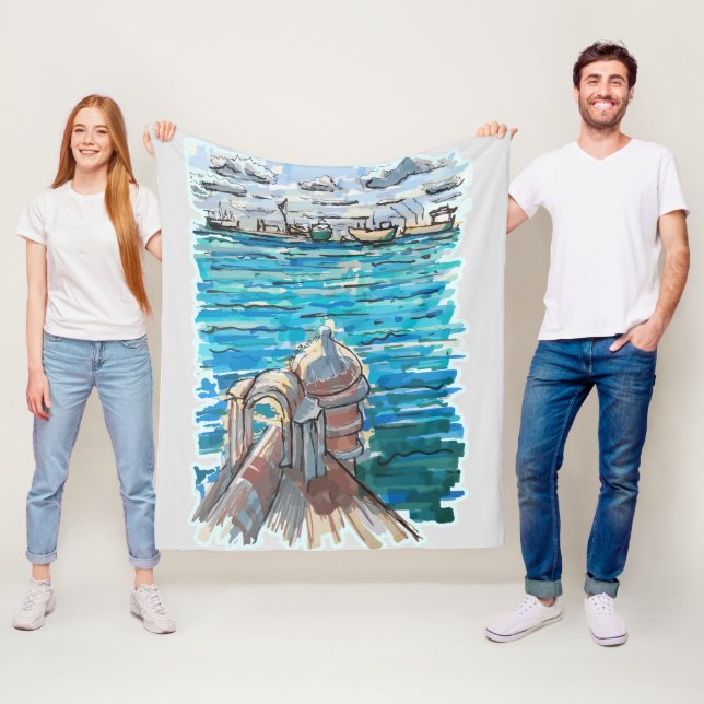 Manta Polar Paisaje acuático sereno en San Juan de Ulua, Verac (In situ)