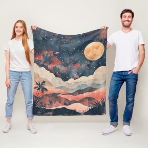 Manta Polar Paisaje celeste del desierto boho de luna de cobre
