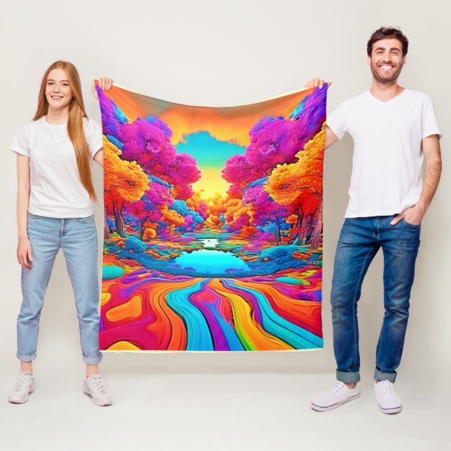 Manta Polar Paisaje colorido de fantasía (In situ)
