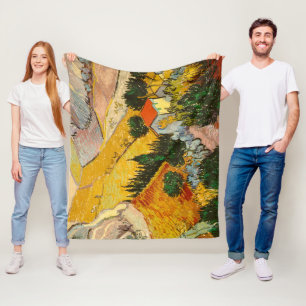 Manta Polar Paisaje con House y PloughmaVincent van Gogh