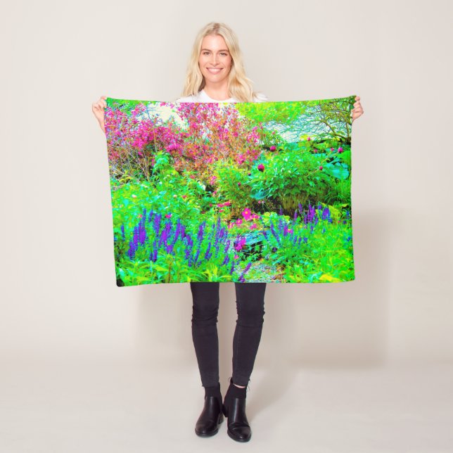 Manta Polar Paisaje de Green Spring Garden con peonies (In situ)