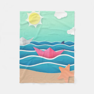 Manta Polar Paisaje de la playa de verano