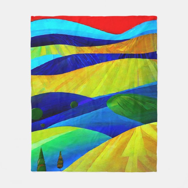 Manta Polar Paisaje de las colinas Rainbow Fantasy Hills (Anverso)