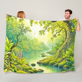 Manta Polar Paisaje de los bosques iluminados por el sol