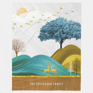 Manta Polar Paisaje de los ciervos de montaña Naturaleza Elega