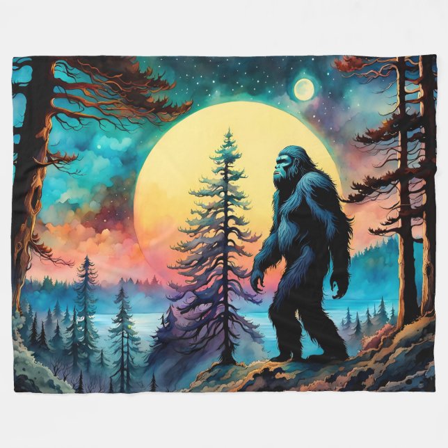 Manta Polar Paisaje de Squatchin' Colorous Sasquatch (Frente (Horizontal))