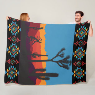 Manta Polar Paisaje del desierto de la flauta Kokopelli