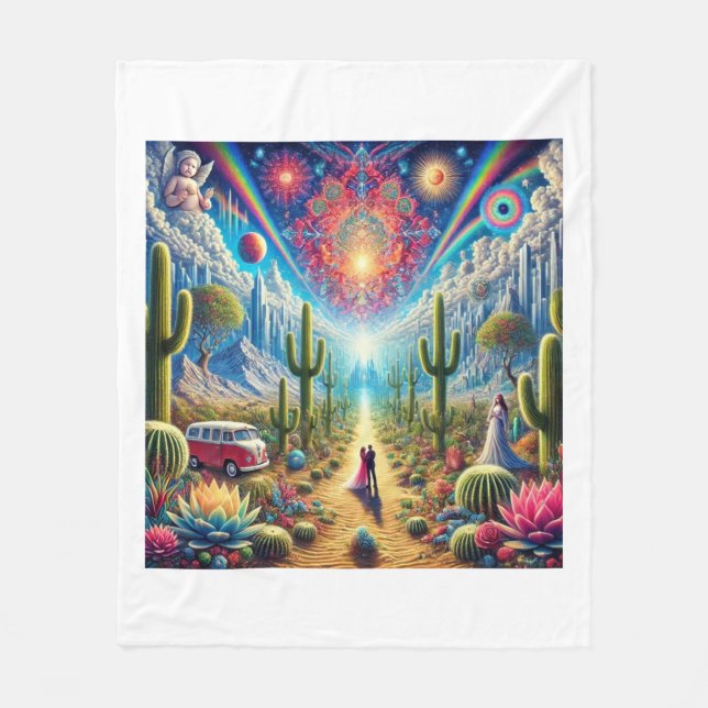 Manta Polar Paisaje del desierto: Oasis de maravillas infinita (Anverso)