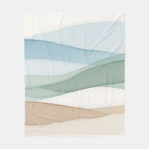 Manta Polar Paisaje minimalista azul beige