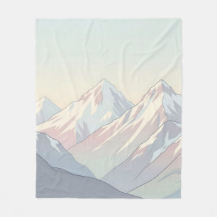 Manta Polar Paisaje minimalista de rango montañoso pastel