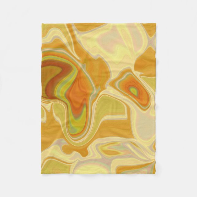 Manta Polar Paisaje onírico en oro (Anverso)