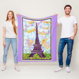 Manta Polar Paisaje primaveral de la Torre Eiffel con puntilli