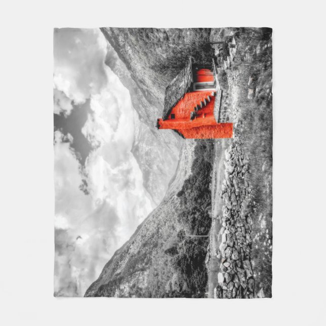 Manta Polar Paisaje rural Fotografía en blanco y negro (Anverso)