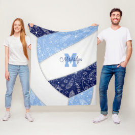 Manta Polar paisajes florales nórdicos vóley azul claro