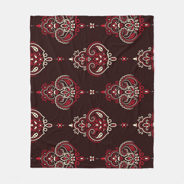 Manta Polar Paisley Bandana: Imagen de Boho Vintage. (Anverso)