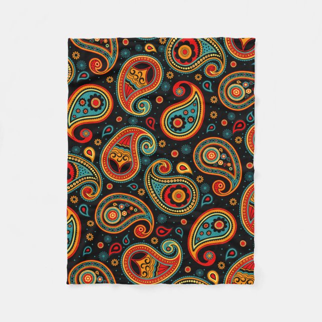 Manta Polar Paisley colorido y elegante (Anverso)