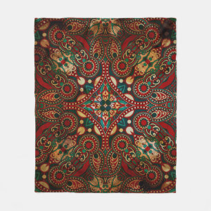 Manta Polar Paisley floral ornamental tradicional grunge de ba