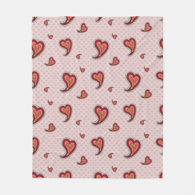 Manta Polar Paisley Heart Fleece Blanket (Anverso)