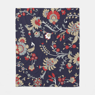 Manta Polar Paisley indio, fondo marino, tradicional.