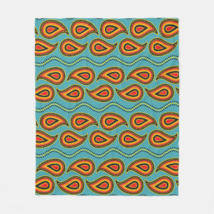 Manta Polar Paisley Textura Ornamental: Elegancia India.