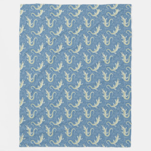 Manta Polar Paisley, un lagrimeo verde sobre el azul