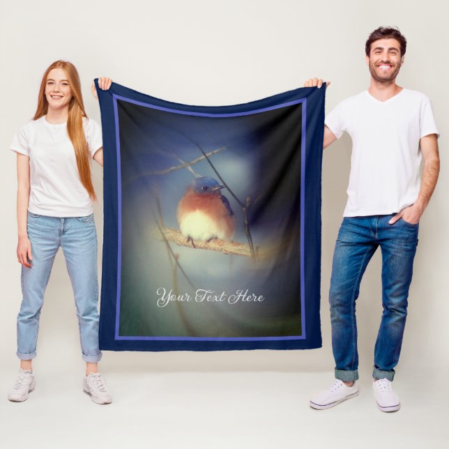 Manta Polar Pájaro azul de la felicidad personalizado (In situ)