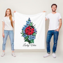 Manta Polar Pájaro De Ladybird Acuarela Con Flores Salvajes Az