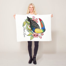 Manta Polar Pájaro Turco Acuático Con Flores