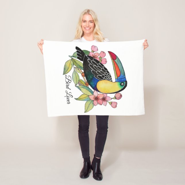 Manta Polar Pájaro Turco Acuático Con Flores (In situ)