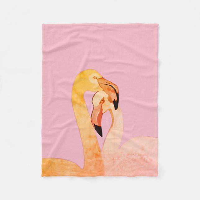 Manta Polar Pájaros rosados Flamingo Fleece Blanket (Anverso)